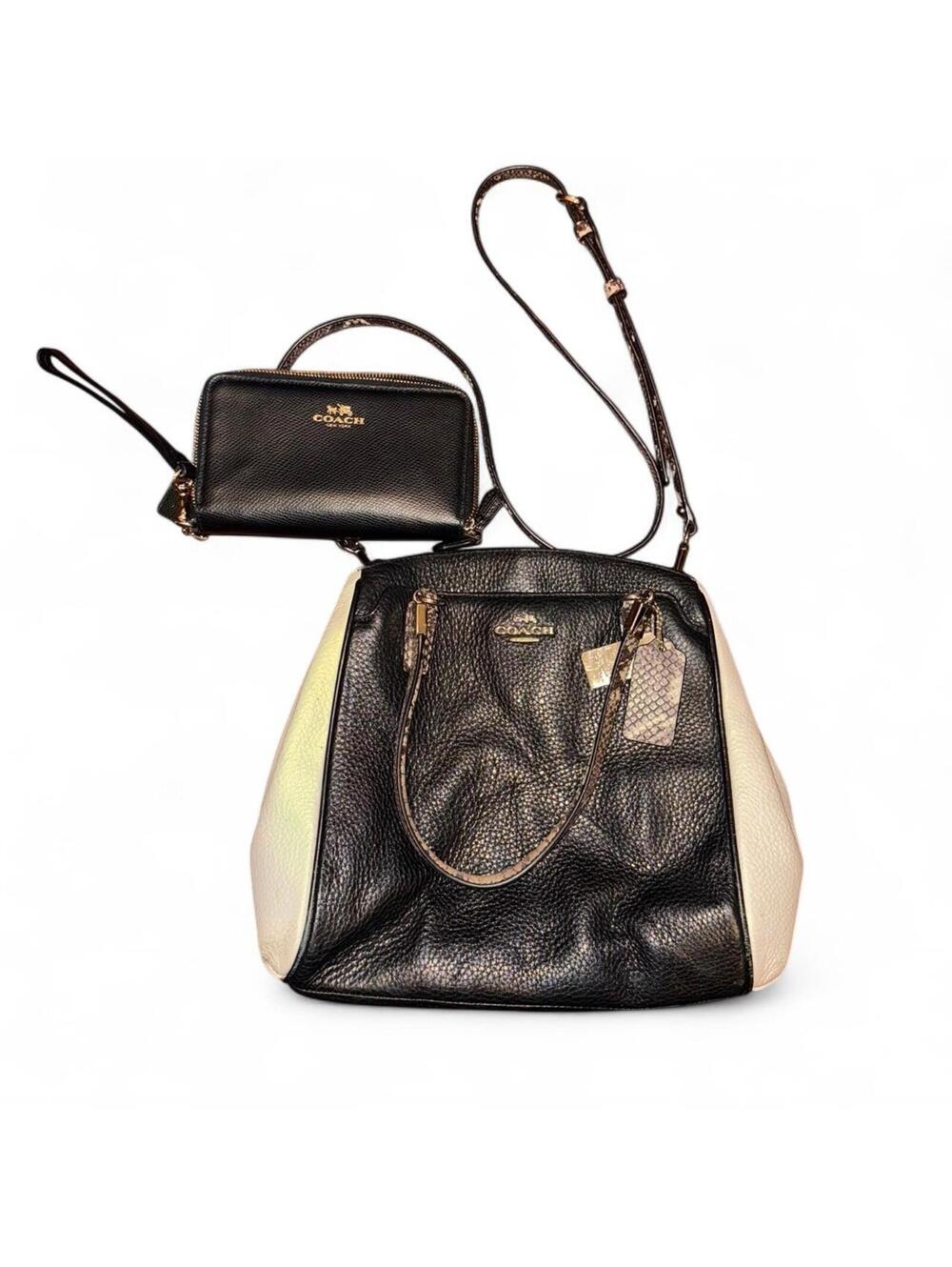 Black Coach Purse & Wristlet